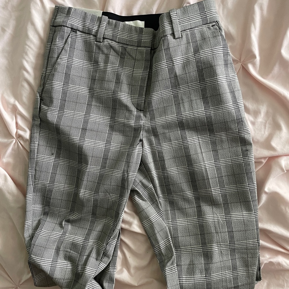 black white and grey plaid h&m slacks
